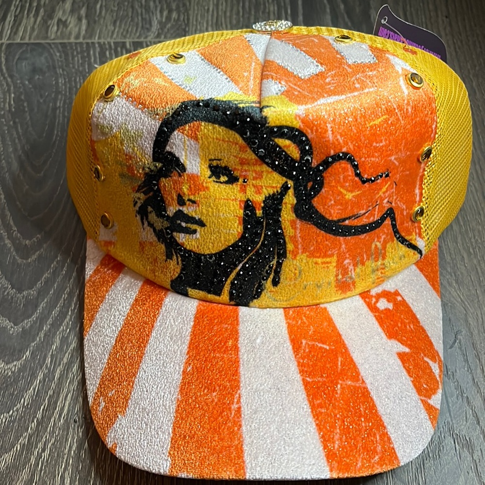 Crystal rock orange baseball cap